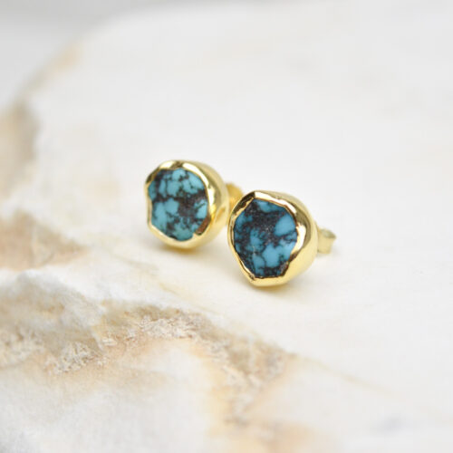 Turquoise Earrings Tiny Gemstone Earrings Gemstone Earrings Beaded Earrings Chunky Stud Earrings Gift For Her Classic Stud Earrings