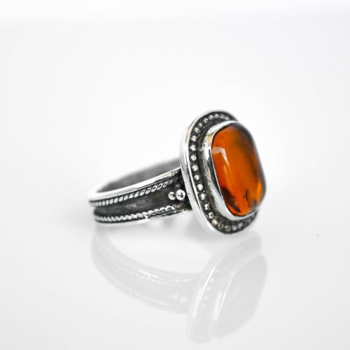 Boho Amber Silver Ring Sterling Silver Vintage Amber Ring Large Amber Carved Ring Anniversary Silver Ring Handcrafted Baltic Amber Ring 5 scaled e1633012947864