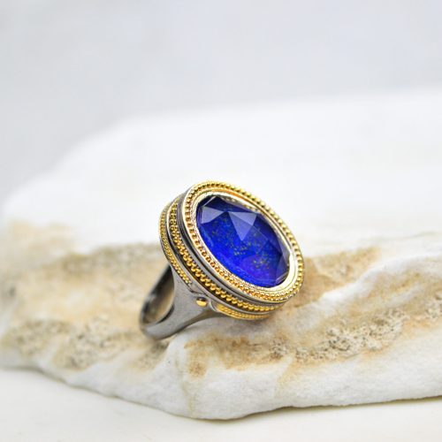 Lapis Lazuli Ring Antique Ring Statement Ring Sterling Silver Ring Gift For Her Rings For Women Mothers Day Gift Large Gemstone Ring 4 e1680178711268