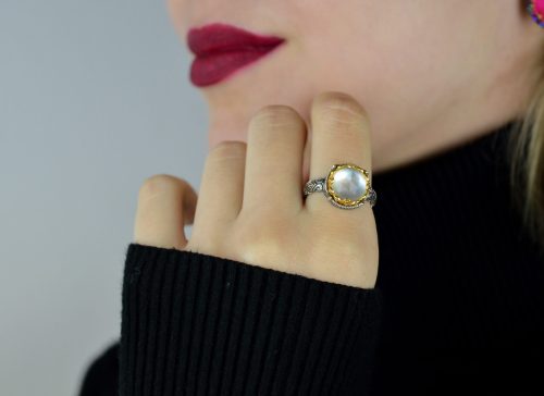 Mother of Peal Ring Adjustable Ring Statement Gemstone Ring Silver Minimalist Ring Gift For Her Rings For Women Mothers Day Gift 5 e1679569177120