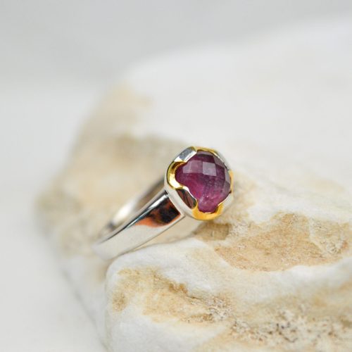 Ruby Ring Small Gemstone Ring Sterling Silver Ring Tiny Stone Ring Birthstone Ring Rings For Women Gift For Her Minimalist Ring 3 e1680176714273