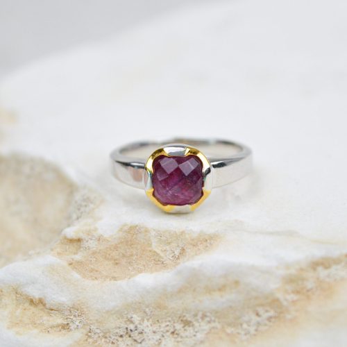 Ruby Ring Small Gemstone Ring Sterling Silver Ring Tiny Stone Ring Birthstone Ring Rings For Women Gift For Her Minimalist Ring 7 e1680177072737
