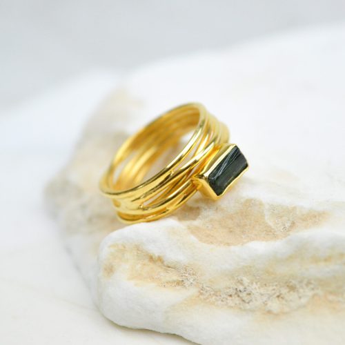Wide Band Tourmaline Ring Raw Gemstone Ring Wire Wrapped Ring Art Deco Stone Ring Gift For Her Rings For Women Boho Artisan Ring 1 e1687860053328