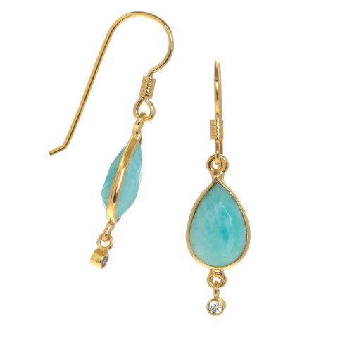 Amazonite Earrings, Gold Dangle Earrings, Minimalist Earrings, Silver Gemstone Earrings, Bohemian Gold Earrings, Unique Jewelry Gift 2