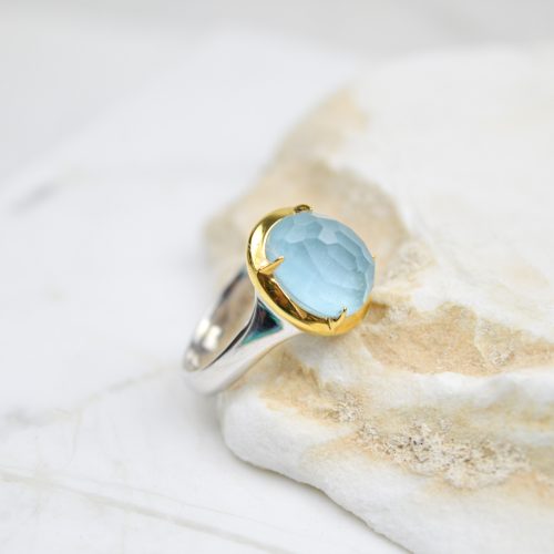 Aquamarine Ring, Chunky Gemstone Ring, Large Gemstone Ring, Rings For Women, Boho Artisan Ring, Classy Gemstone Ring, Gift For Her 3