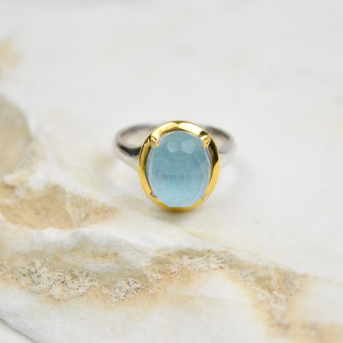 Aquamarine Ring, Chunky Gemstone Ring, Large Gemstone Ring, Rings For Women, Boho Artisan Ring, Classy Gemstone Ring, Gift For Her 6
