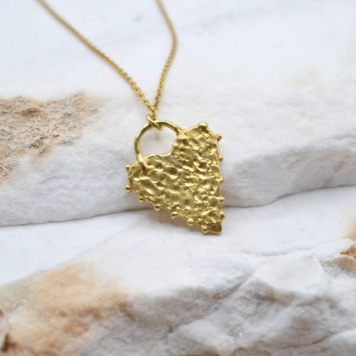 GOLD HEART NECKLACE, Long Charm Necklace, Sterling Silver Necklace, Minimalist Gold Charm Pendant, Artistic Silver Necklace, Gift For Her 1