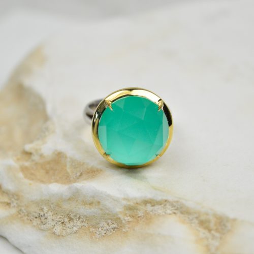 Green Chalcedony Ring, Classy Ring, Rings For Women, Oversized Ring, Statement Ring, Large Gemstone Ring, Gift For Her, Sterling Silver Ring 4