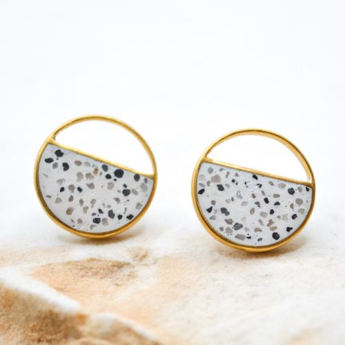 MOSAIC STUD EARRINGS, Unique Stud Earrings, Silver Stacking Stud Earrings, Minimalist Stud Earrings, Classy Earrings, Tiny Gold Studs 1