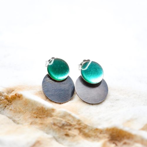 Minimalist Stud Earrings, Unique Stud Earrings, Green Enamel Stud Earrings, Small Stud Earrings, Classy Earrings, Small Stud Earrings 2