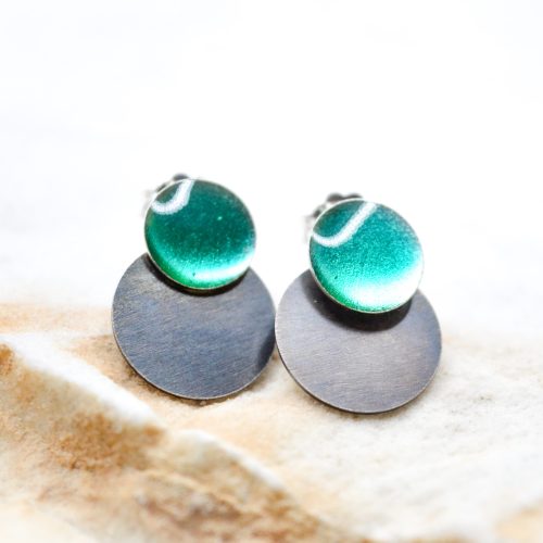 Minimalist Stud Earrings, Unique Stud Earrings, Green Enamel Stud Earrings, Small Stud Earrings, Classy Earrings, Small Stud Earrings 3