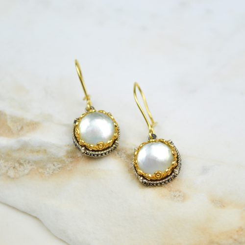 Mother of Pearl Earrings, Gemstone Dangle Earrings, Gemstone Beaded Earrings, Silver Dainty Charm Earrings, Gift For Her, Art Deco Earrings 5