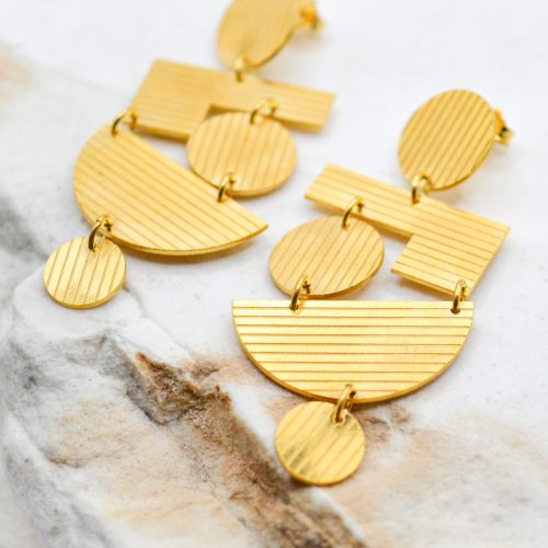 Geometric Earrings, Oversized Earrings, Large Statement Earrings, Dangle Earrings, Gift For Her, Long Charm Earrings, Stacking Earrings 2