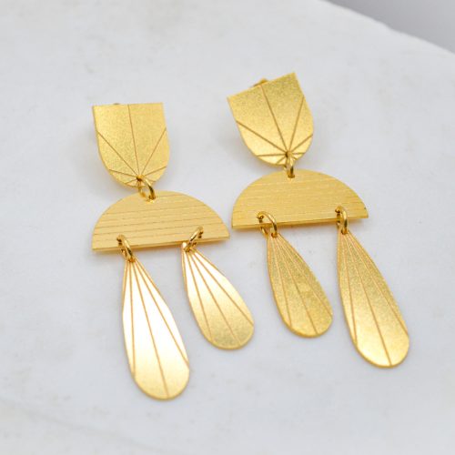 Gold Dangle Earrings, Minimalist Earrings, Handmade Earrings, Geometric Earrings, Gift For Her, Long Charm Earrings, Stacking Earrings 4