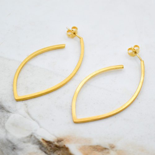 Long Hoop Earrings, Sterling Silver Hoop Earrings, Unique Earrings, Hoops Gold Plated, Large Delicate Hoops, Classy Earrings, Gift For Her 1